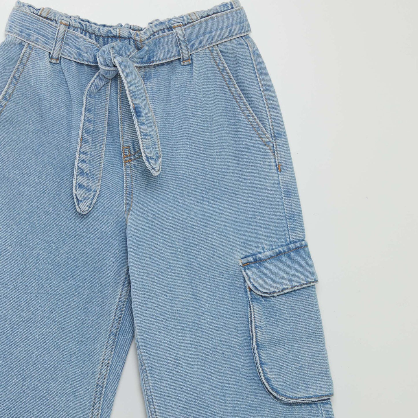 Wide-leg jeans with flap pockets BLUE