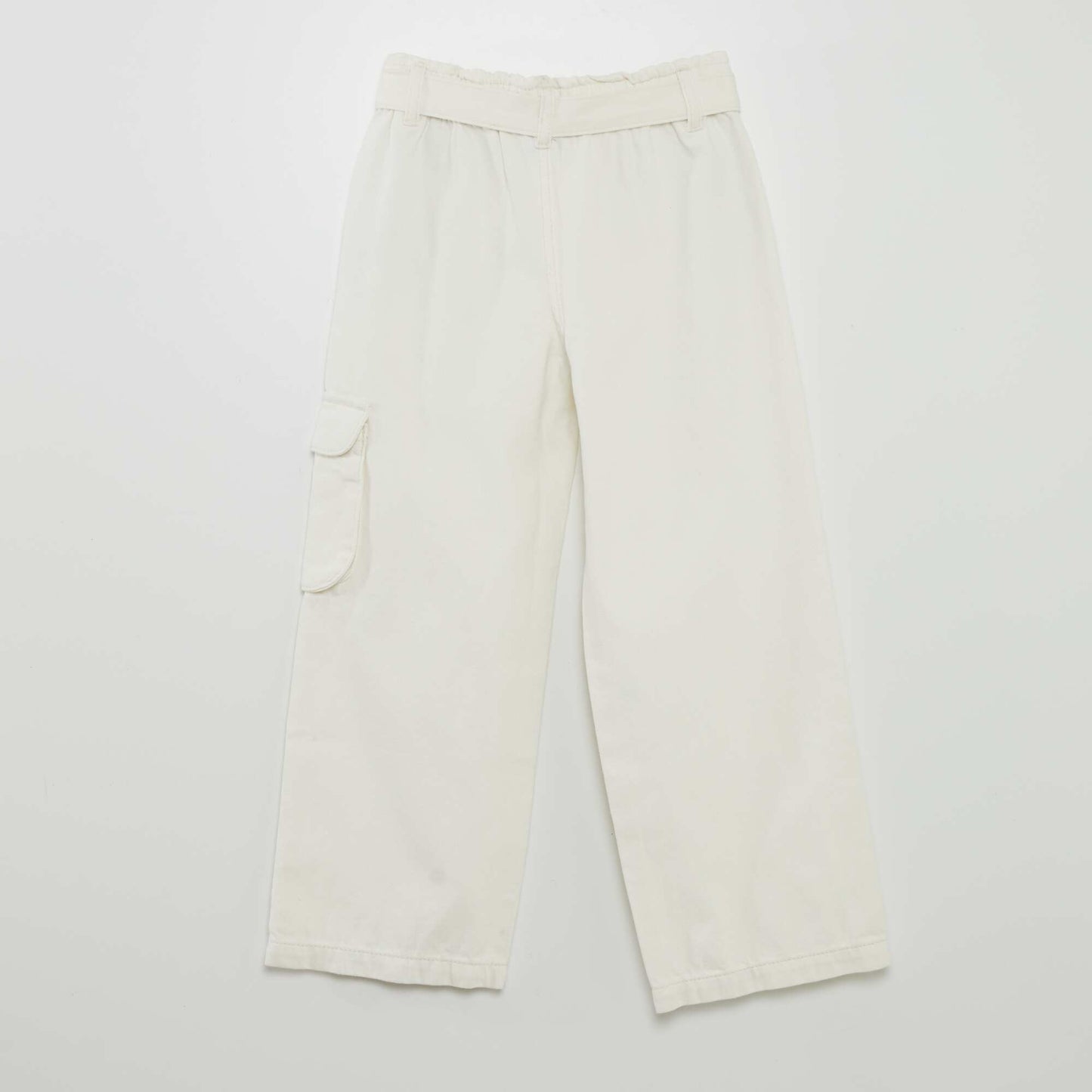 Wide-leg jeans with flap pockets WHITE