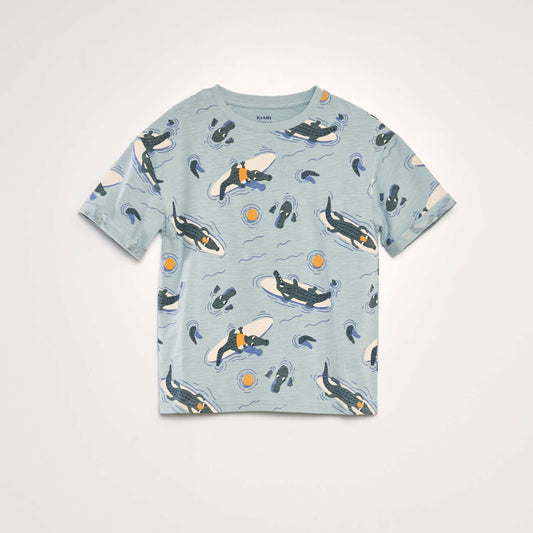 T-shirt with decorative print BLUE