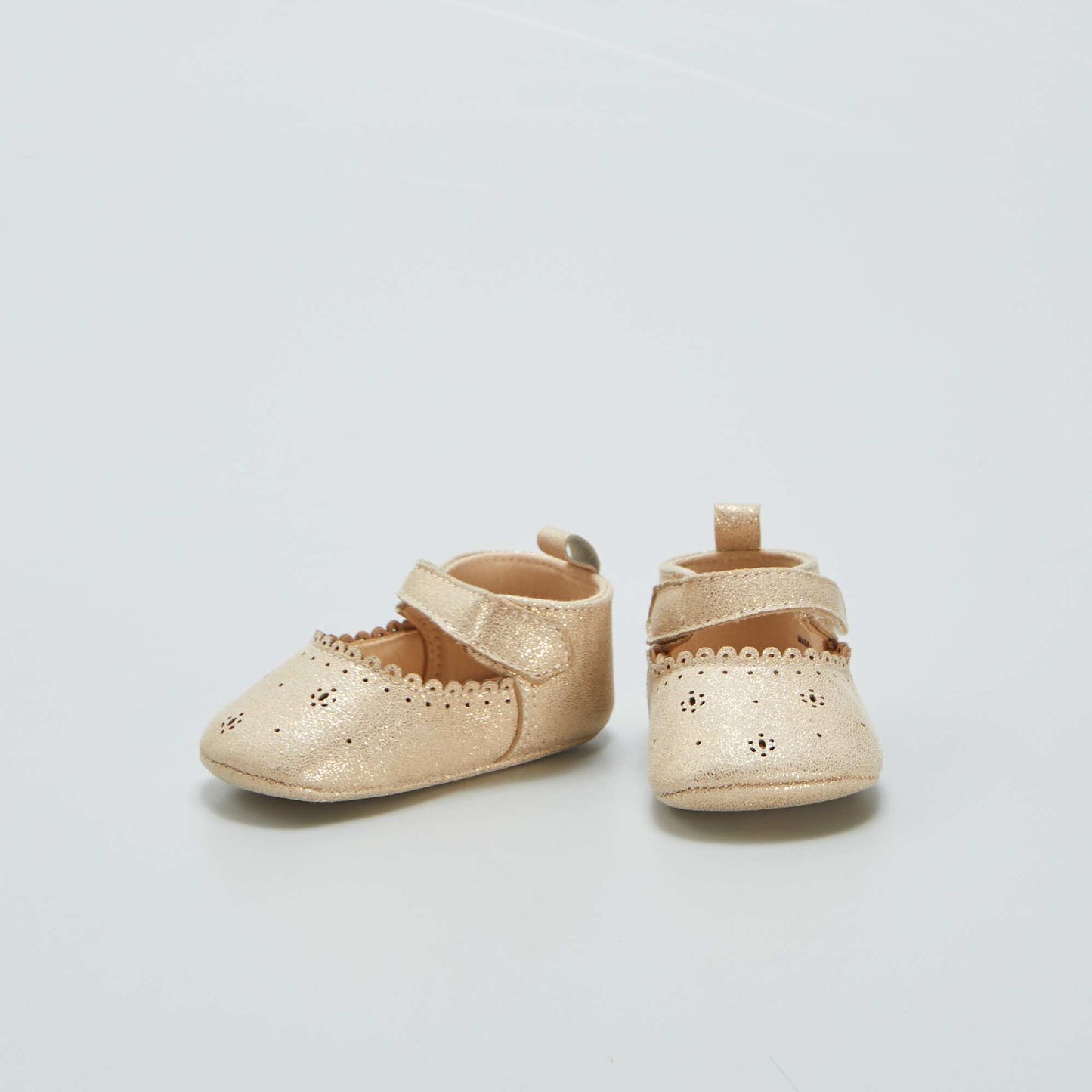 Golden ballet pumps with Velcro tab BEIGE