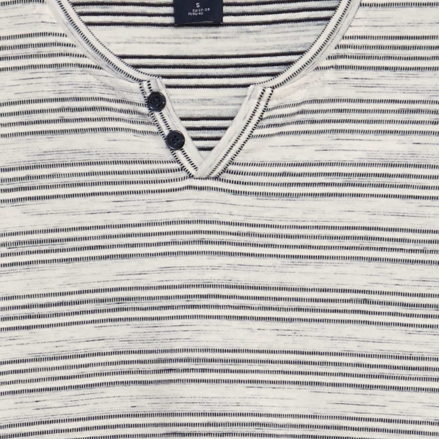 Striped henley T-shirt WHITE