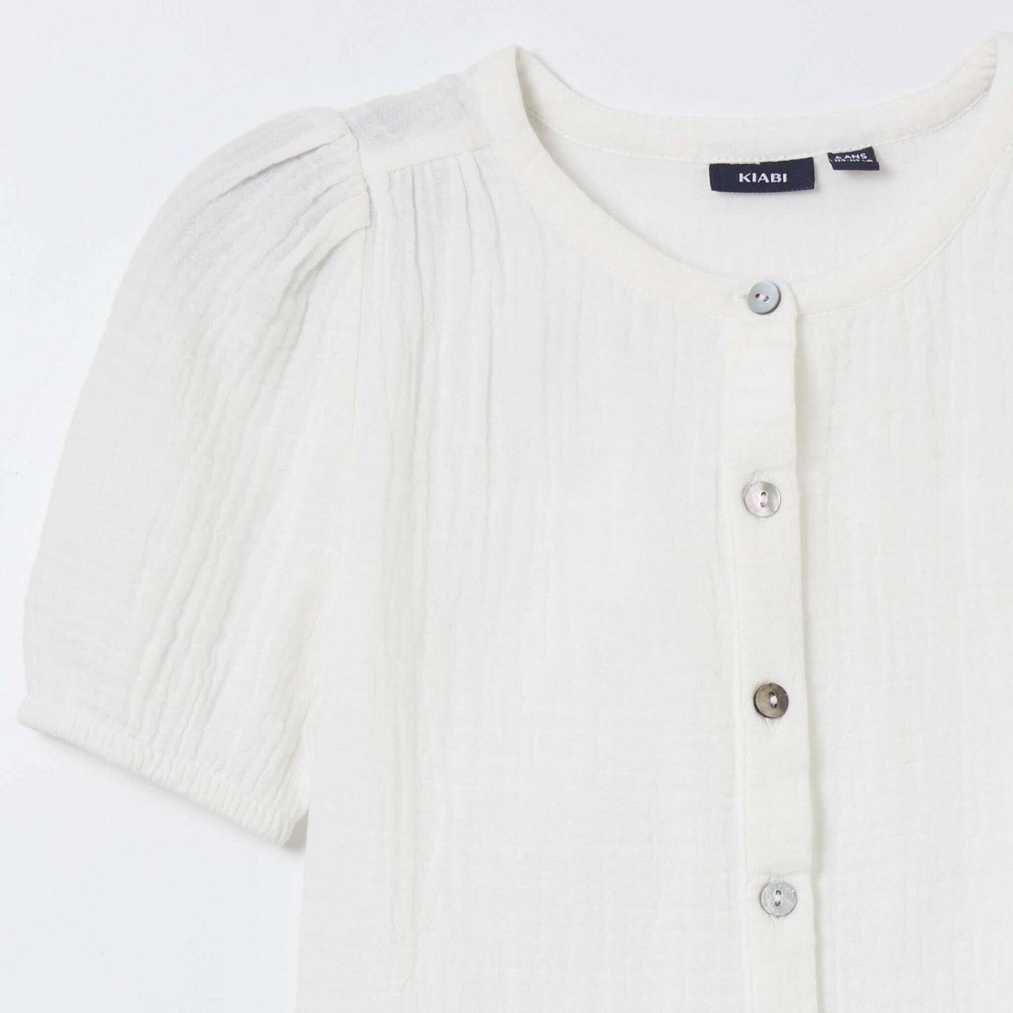 Cotton gauze blouse WHITE