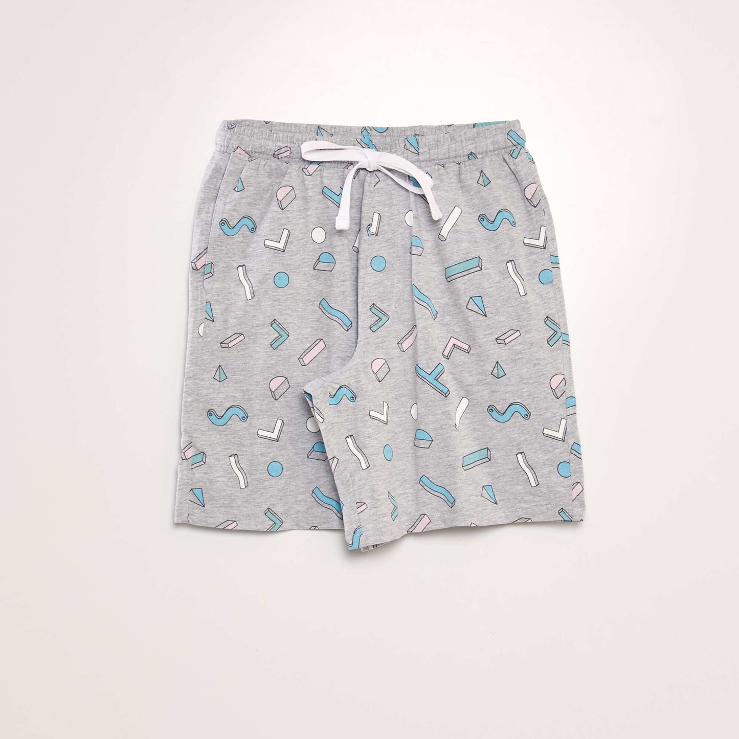 طقم بيجامة من تي شيرت وشورت - طقم من قطعتين رمادي