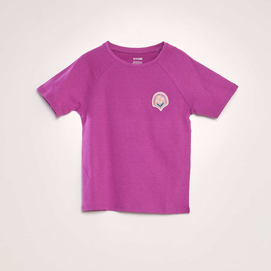 Round-neck cotton T-shirt PURPLE