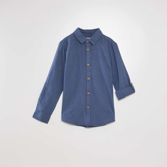 Shirt with roll-up sleeves BLUE