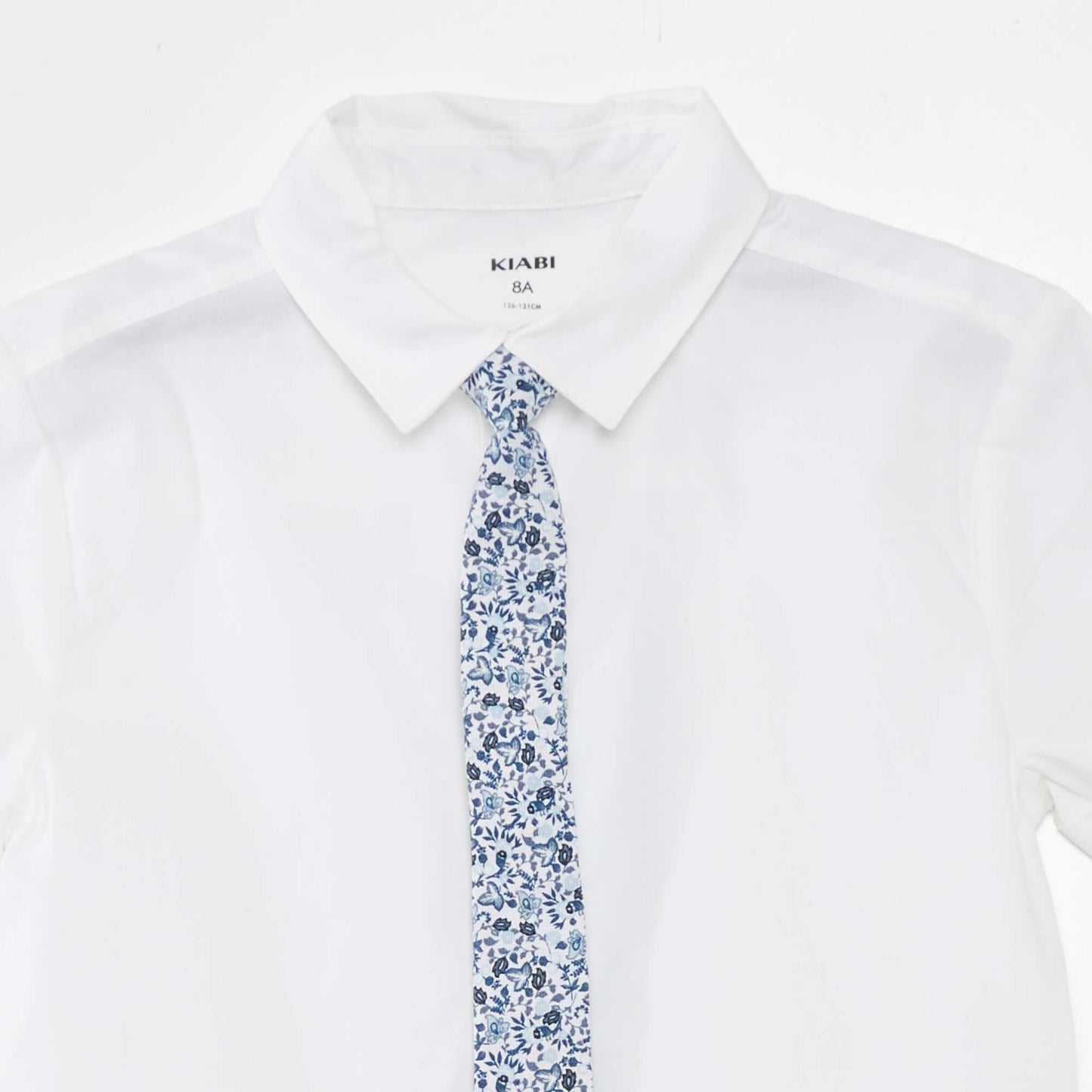 Cotton shirt + tie set - 2-piece set WHITE