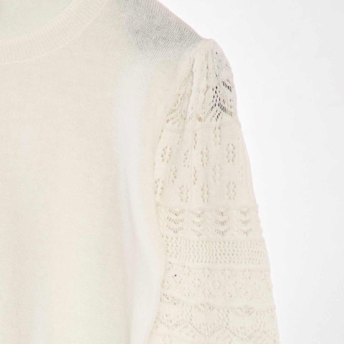 Fine knit sweater WHITE