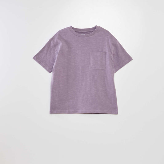 Loose-fit T-shirt with round neckline PURPLE