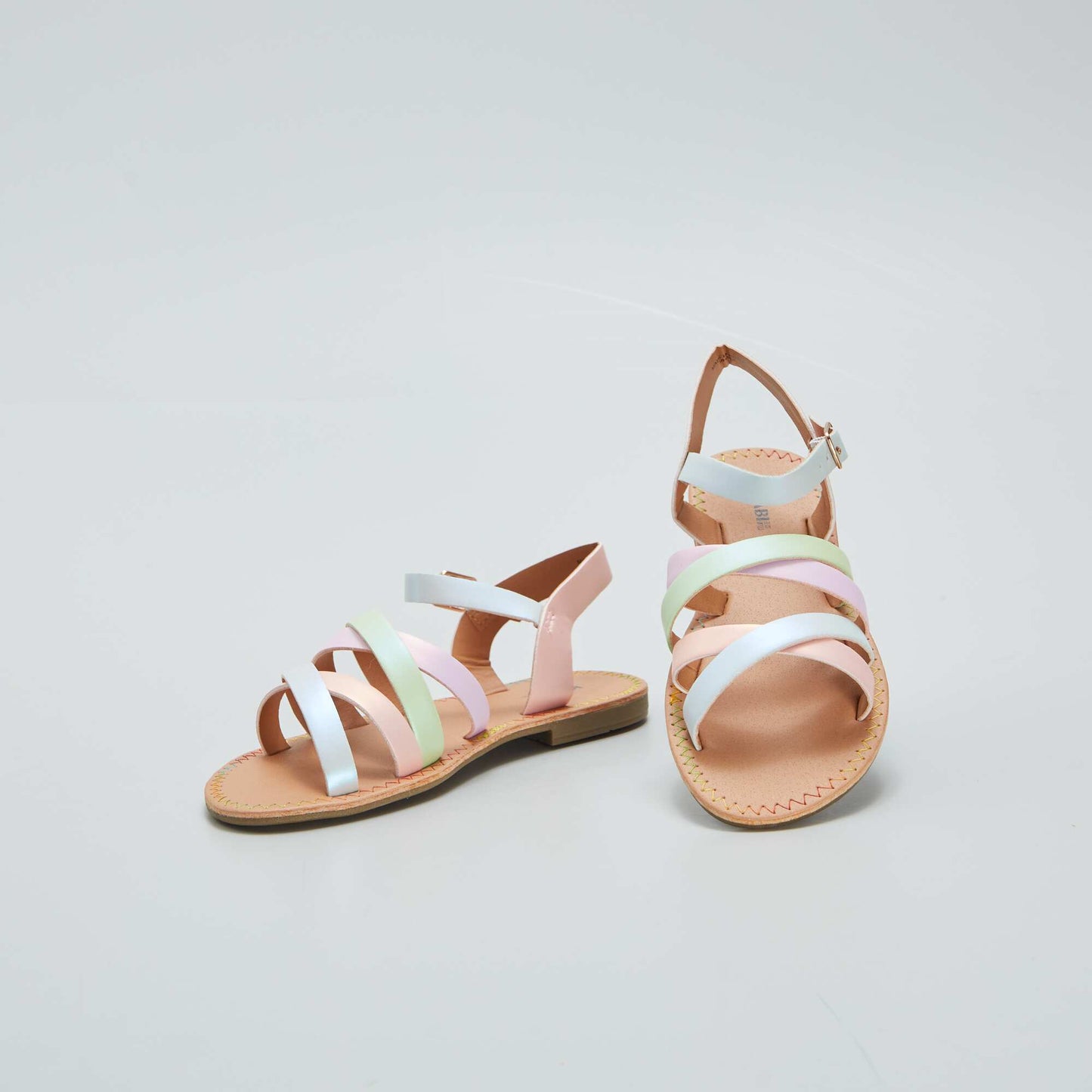 صندل بحمالات متعددة الألوان وردي