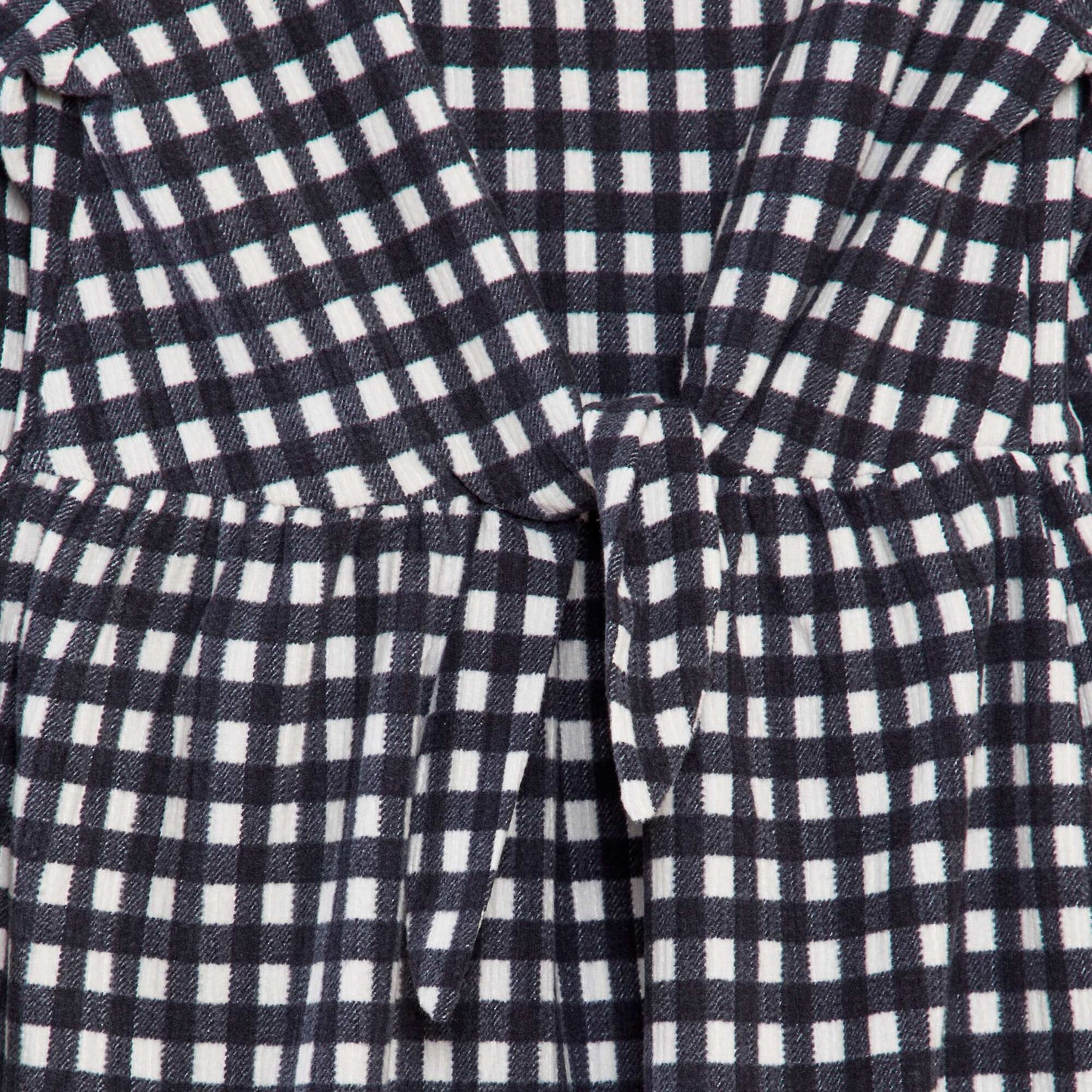 Patterned dress with tie waist BLACK