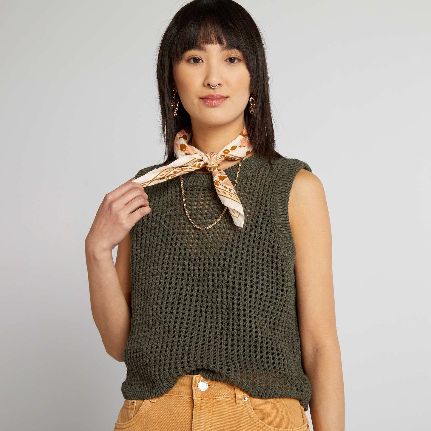 Sleeveless jumper GREEN
