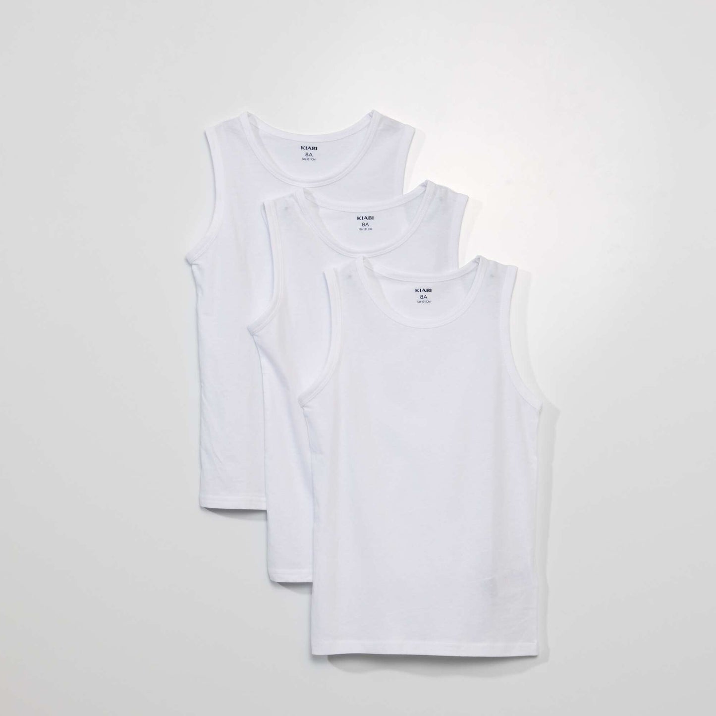 Pack of 3 cotton vest tops White