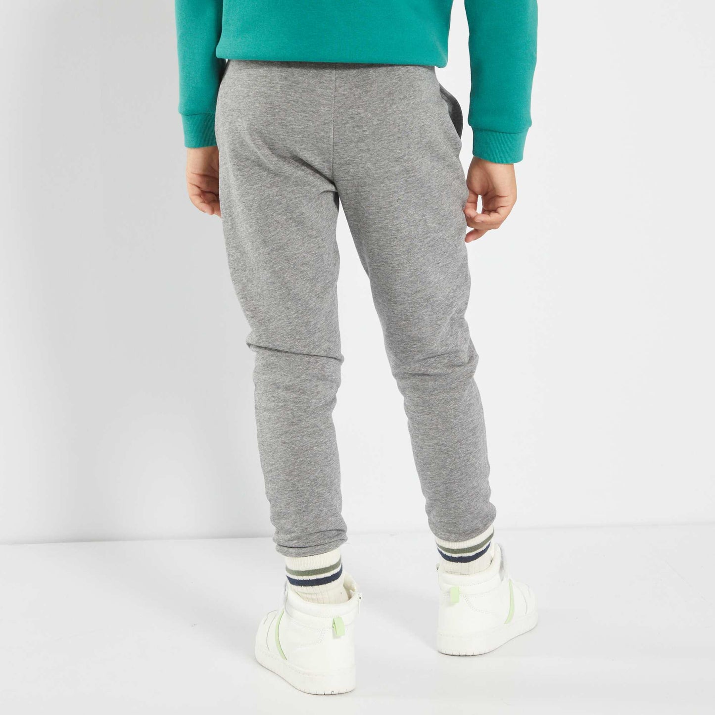 Plain sweatshirt fabric trousers GREY