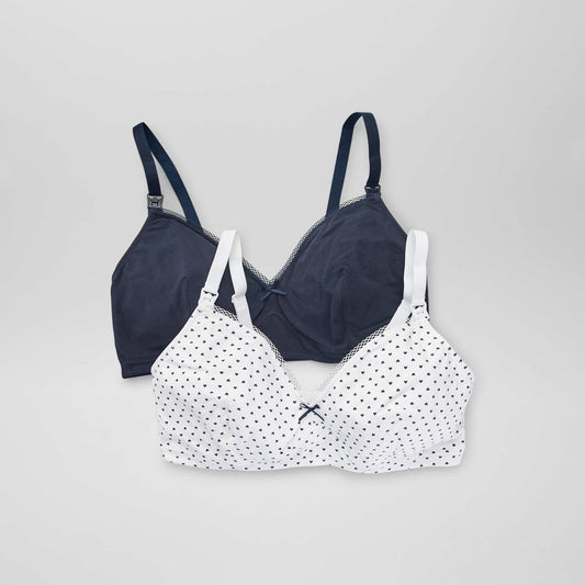 Pack of 2 eco-design nursing bras WHITE