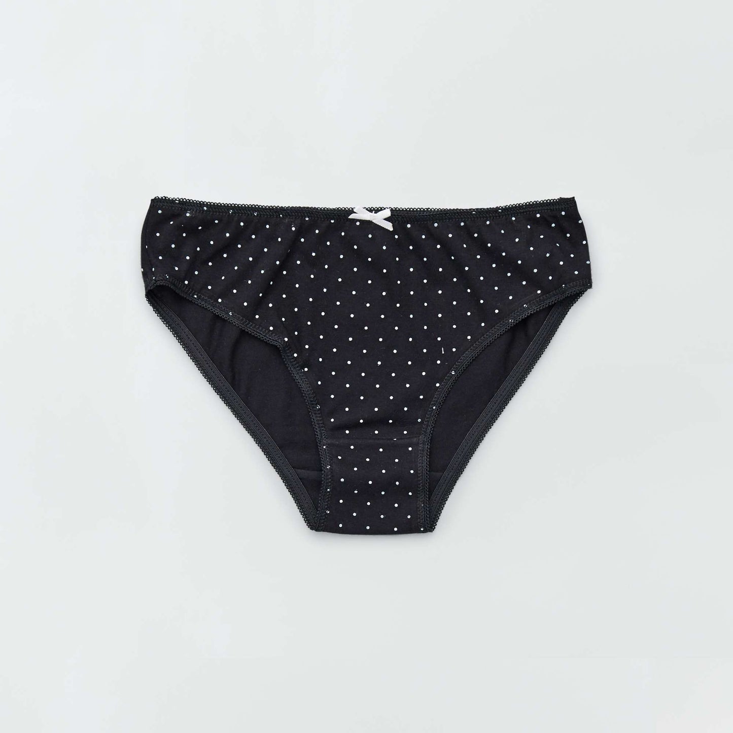Jersey briefs with pretty bow - Pack of 4 black print