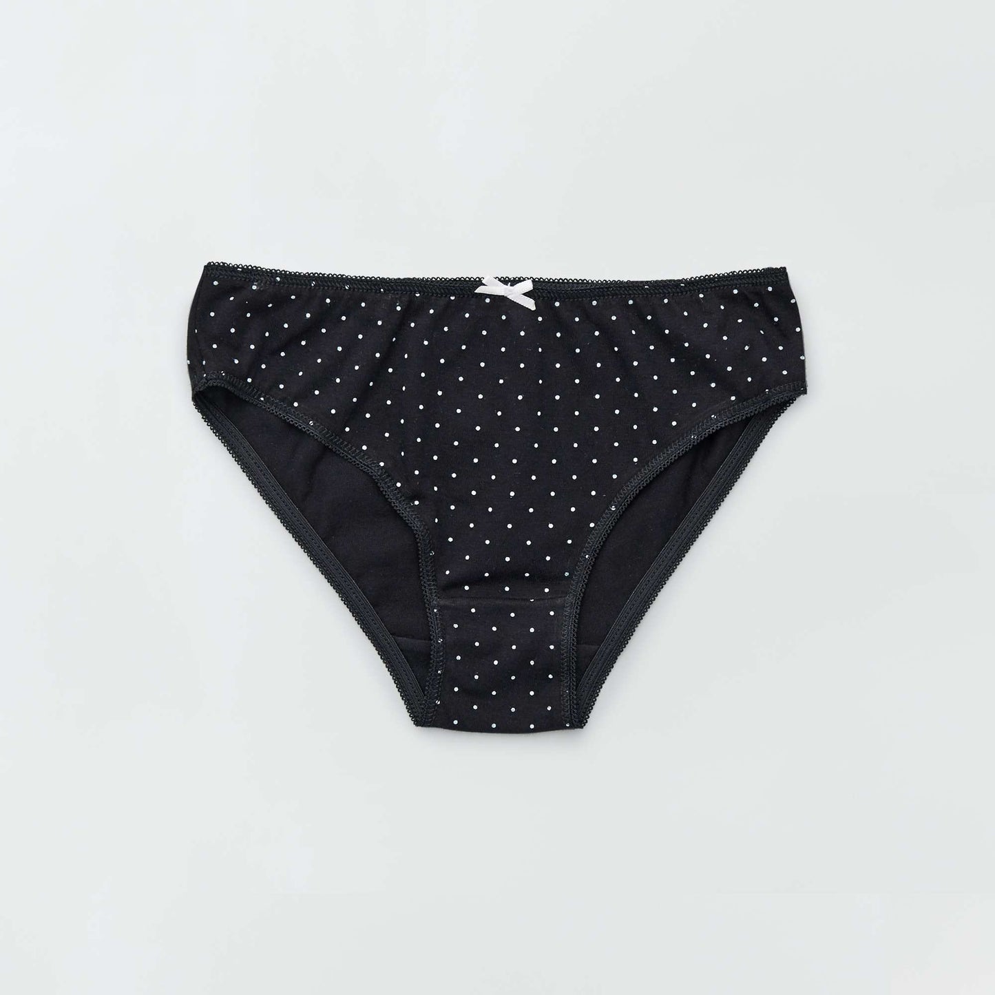Jersey briefs with pretty bow - Pack of 4 black print