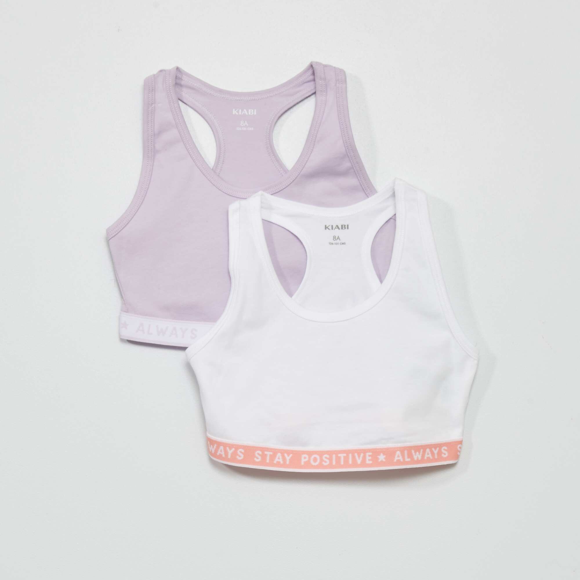 Pack of 2 sports bras WHITE – Kiabi Arabie