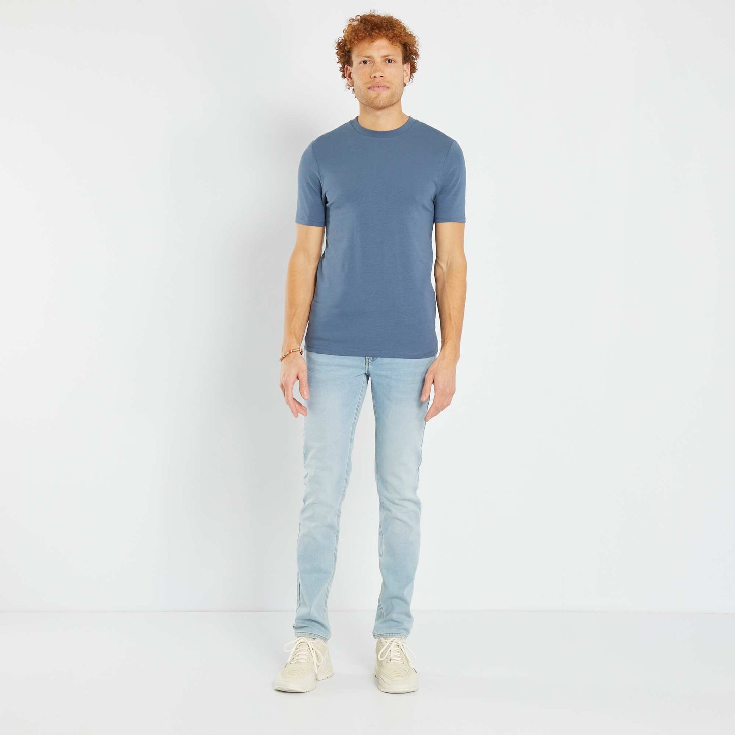 Round neck cotton T-shirt - Muscle shirt BLUE