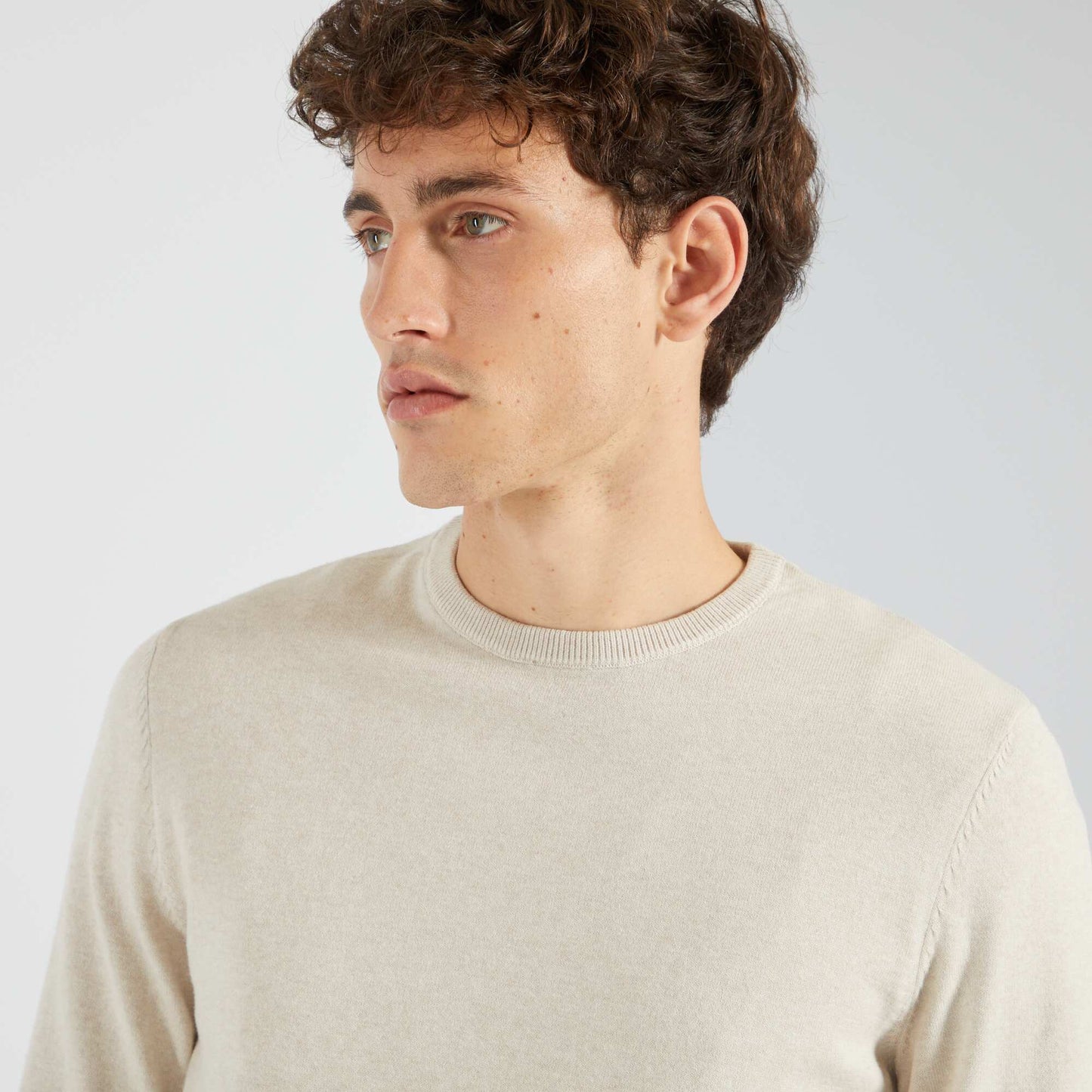 Round neck sweater BEIGE