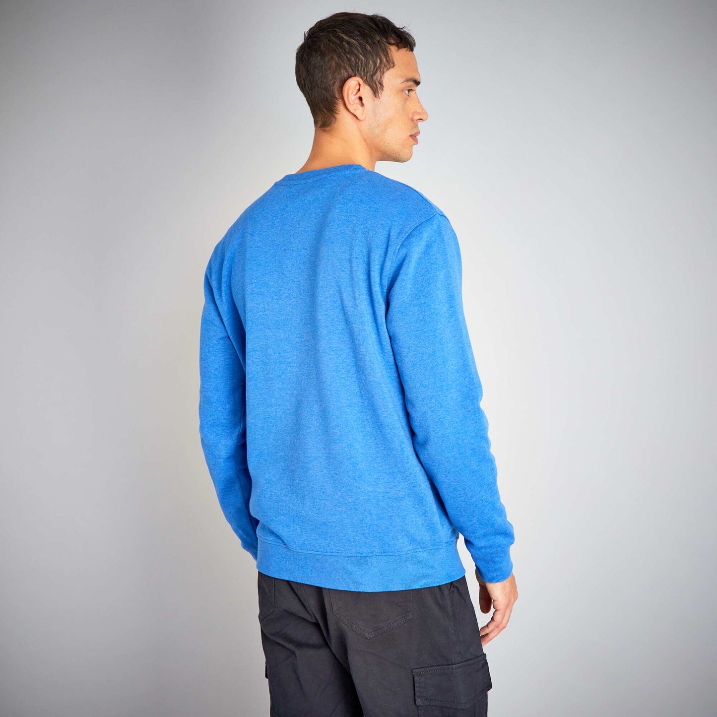 Plain sweatshirt fabric sweater sapphire blue
