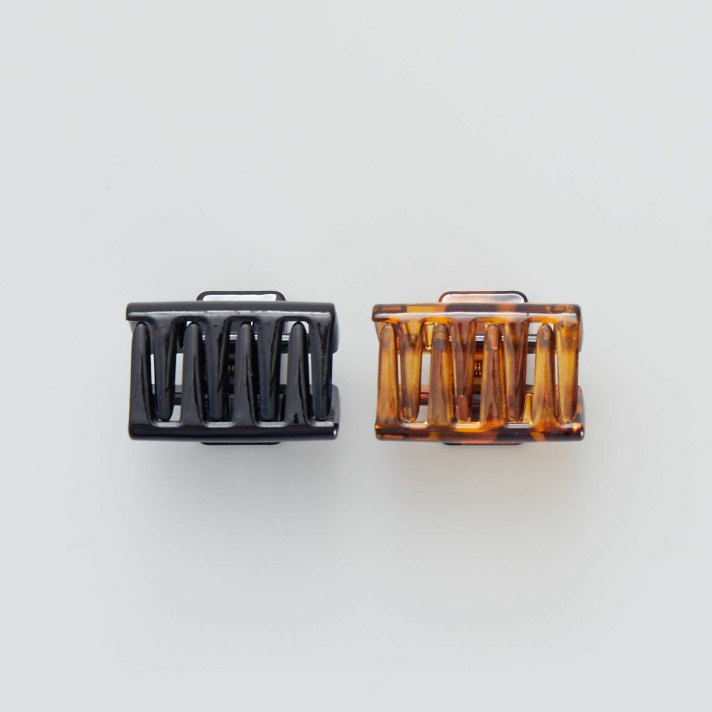Pack of 2 square claw hair clips BROWN