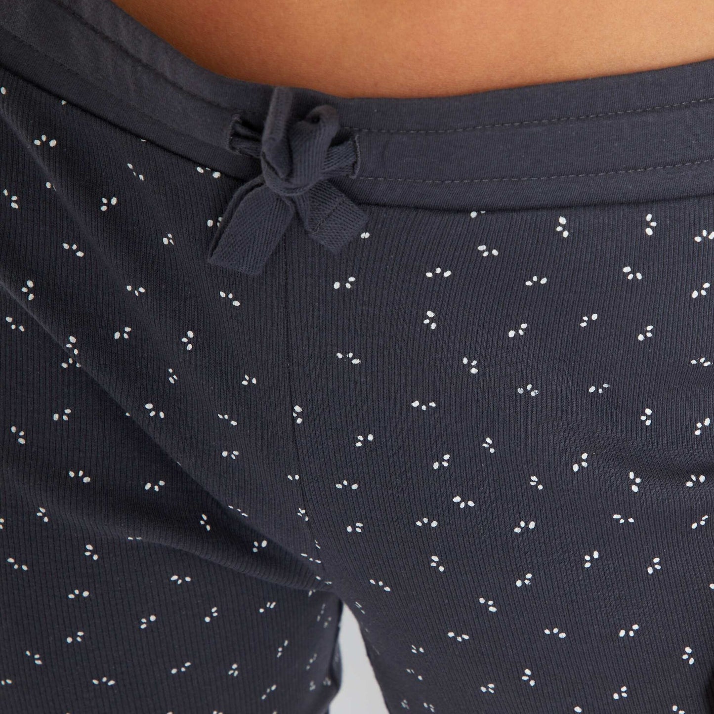 بنطلون قطن مضلع ناعم رمادي