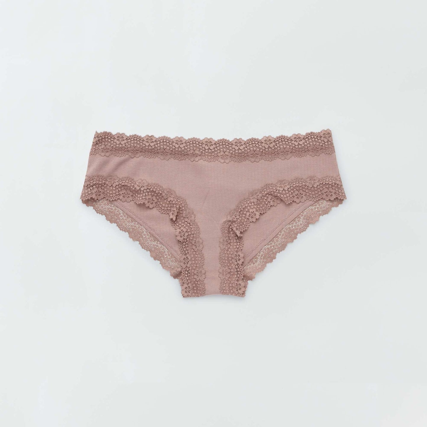 حزمة من 3 شورتات ضلع ناعمة برقوق بني