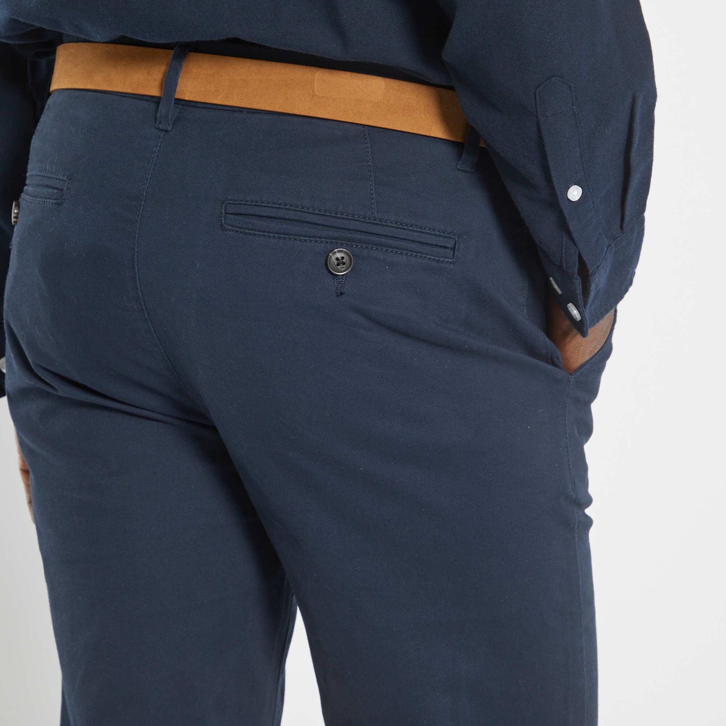 Slim-fit chinos with belt - L32 blue