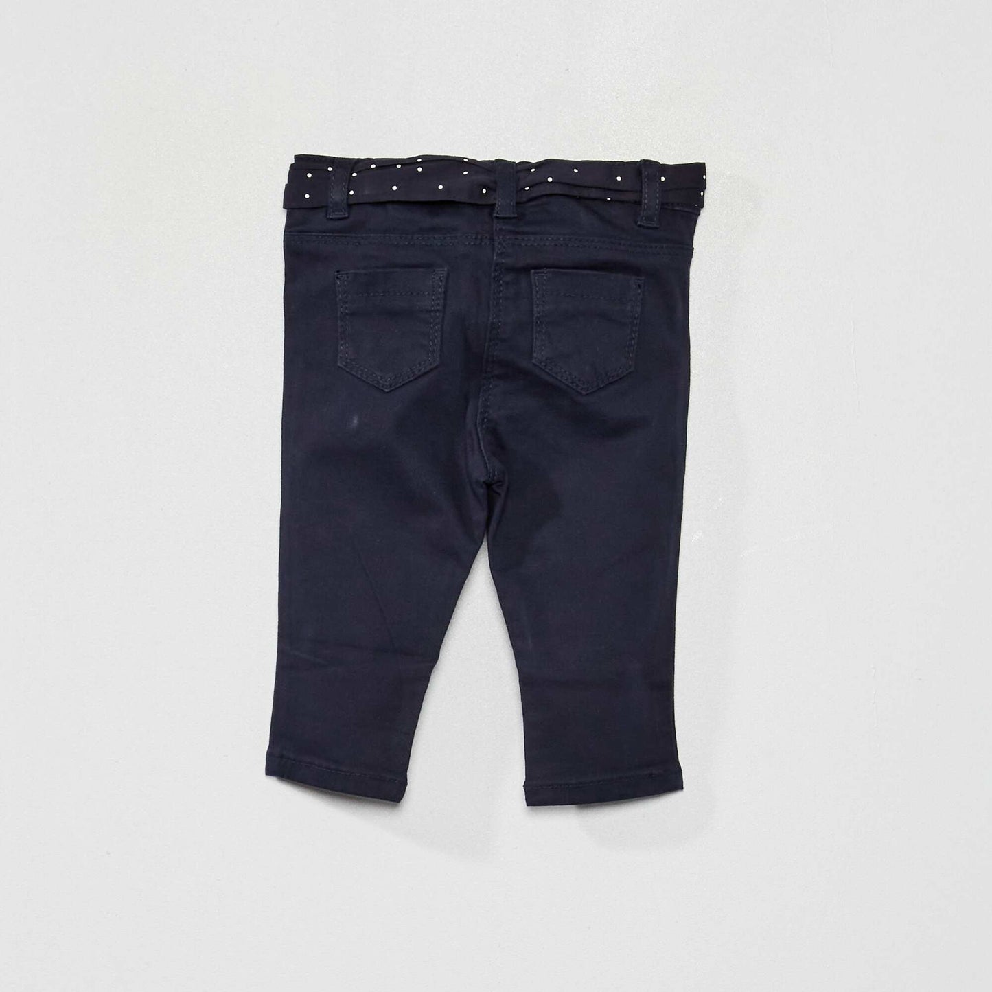 Slim cut trousers with belt BLUE
