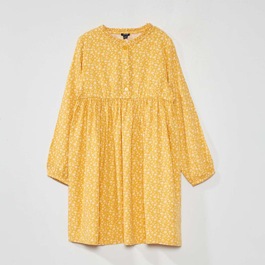 Flared floral dress YELLOW