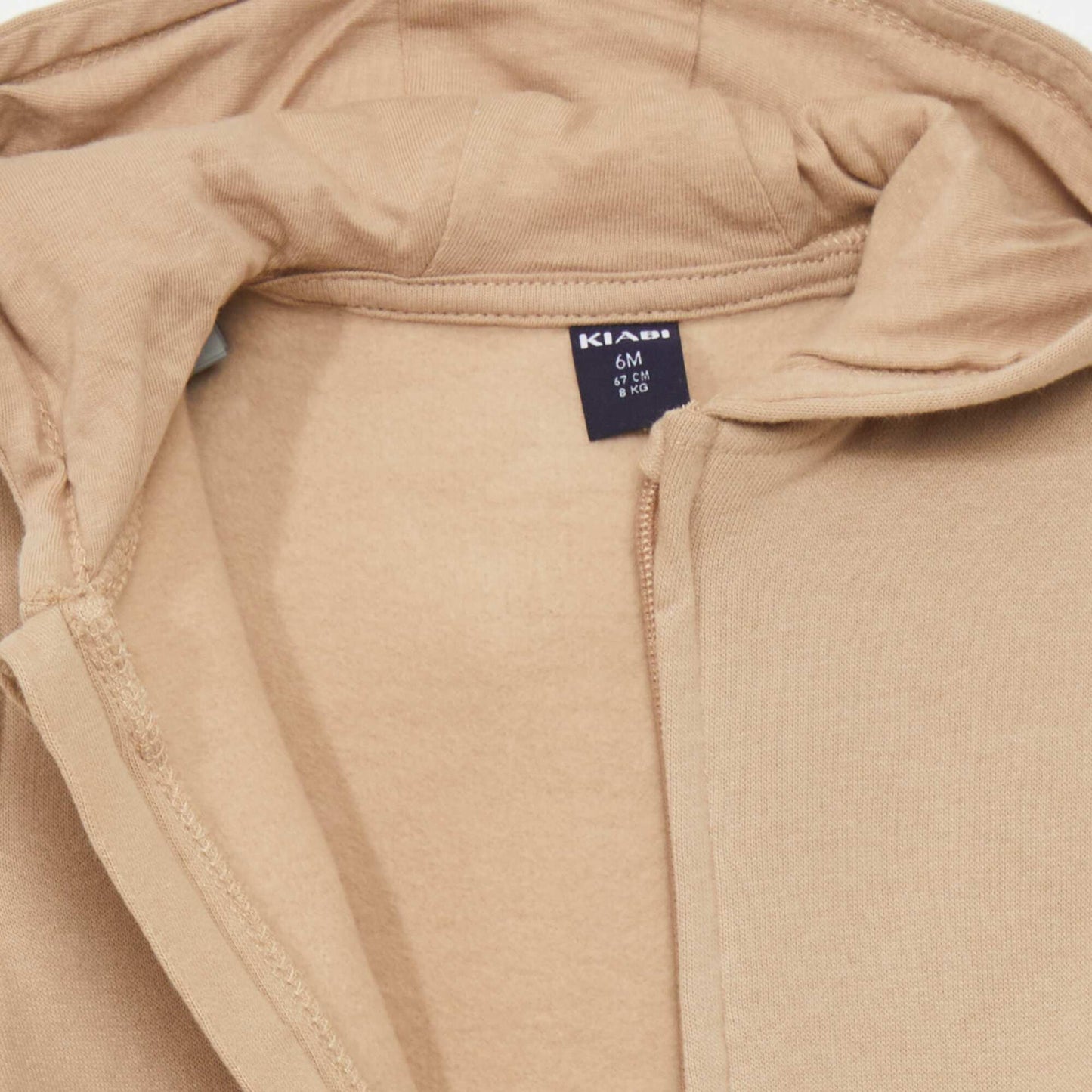 Zip-up sweatshirt fabric sweater BEIGE