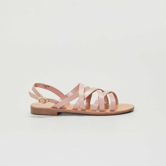 Shimmery strappy sandals PINK