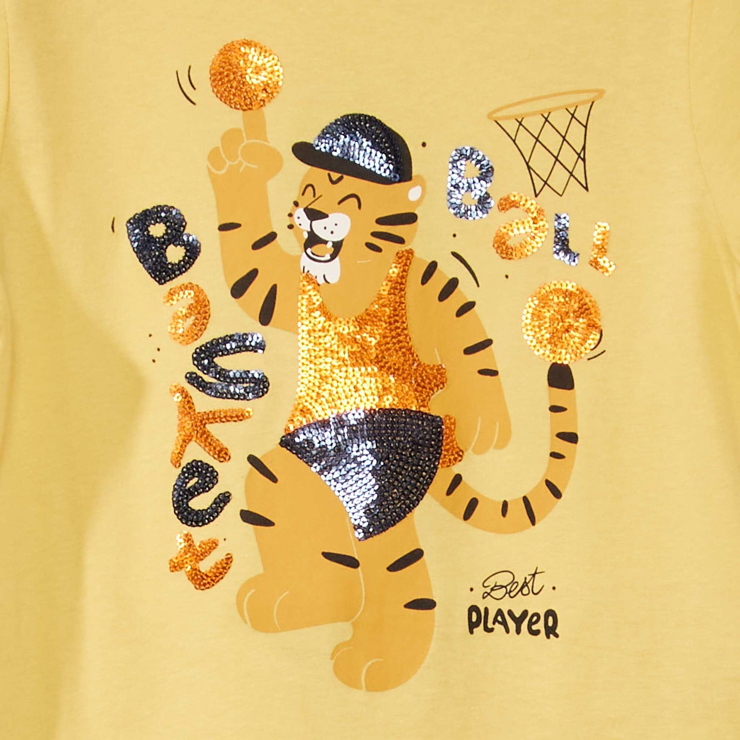Printed T-shirt with sequins YELLOW
