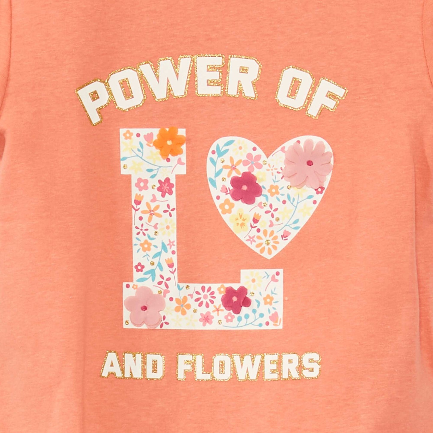 Cotton T-shirt with decorative print RED