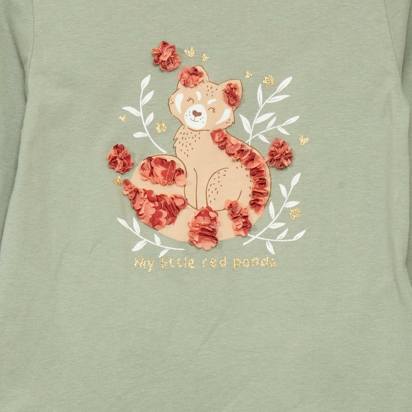 Long-sleeved T-shirt with decorative print GREEN