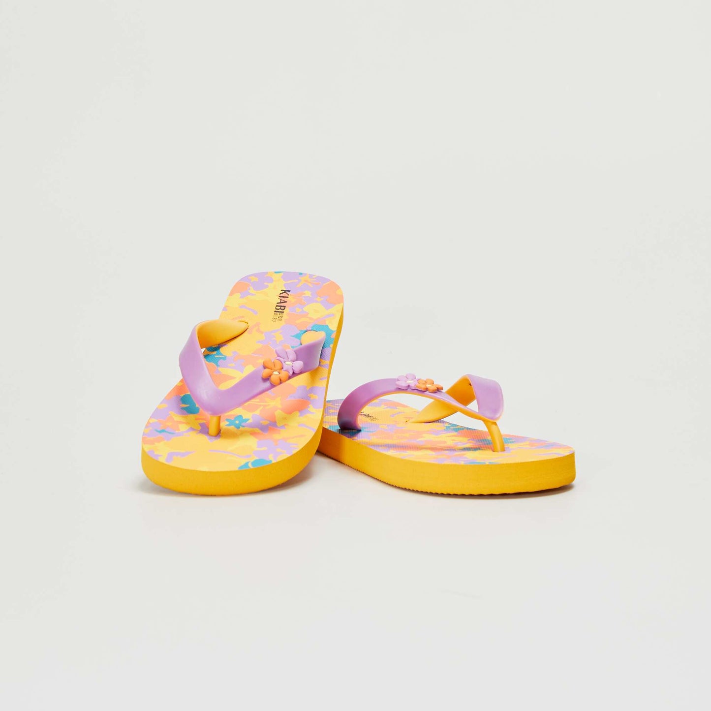 Floral print flip-flops YELLOW