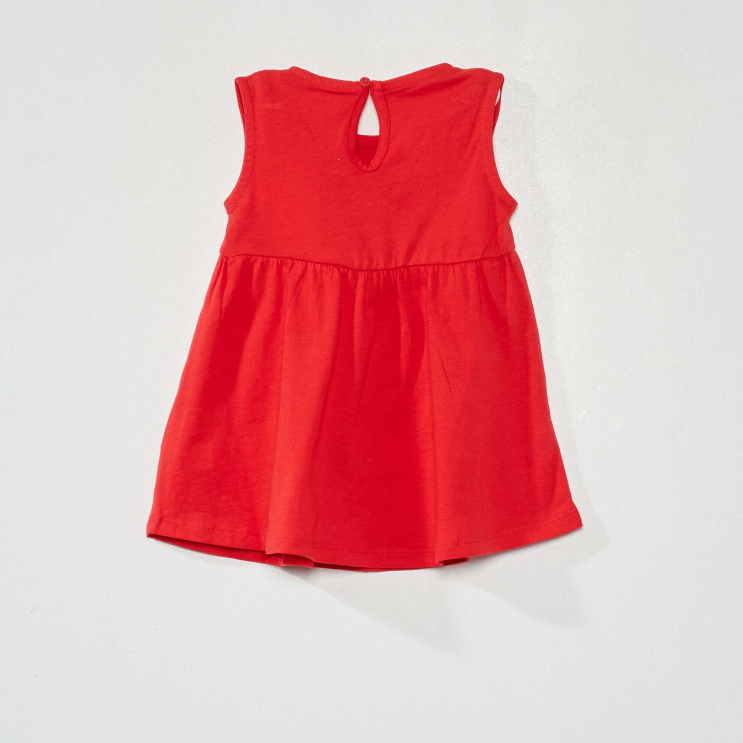 Sleeveless jersey dress RED