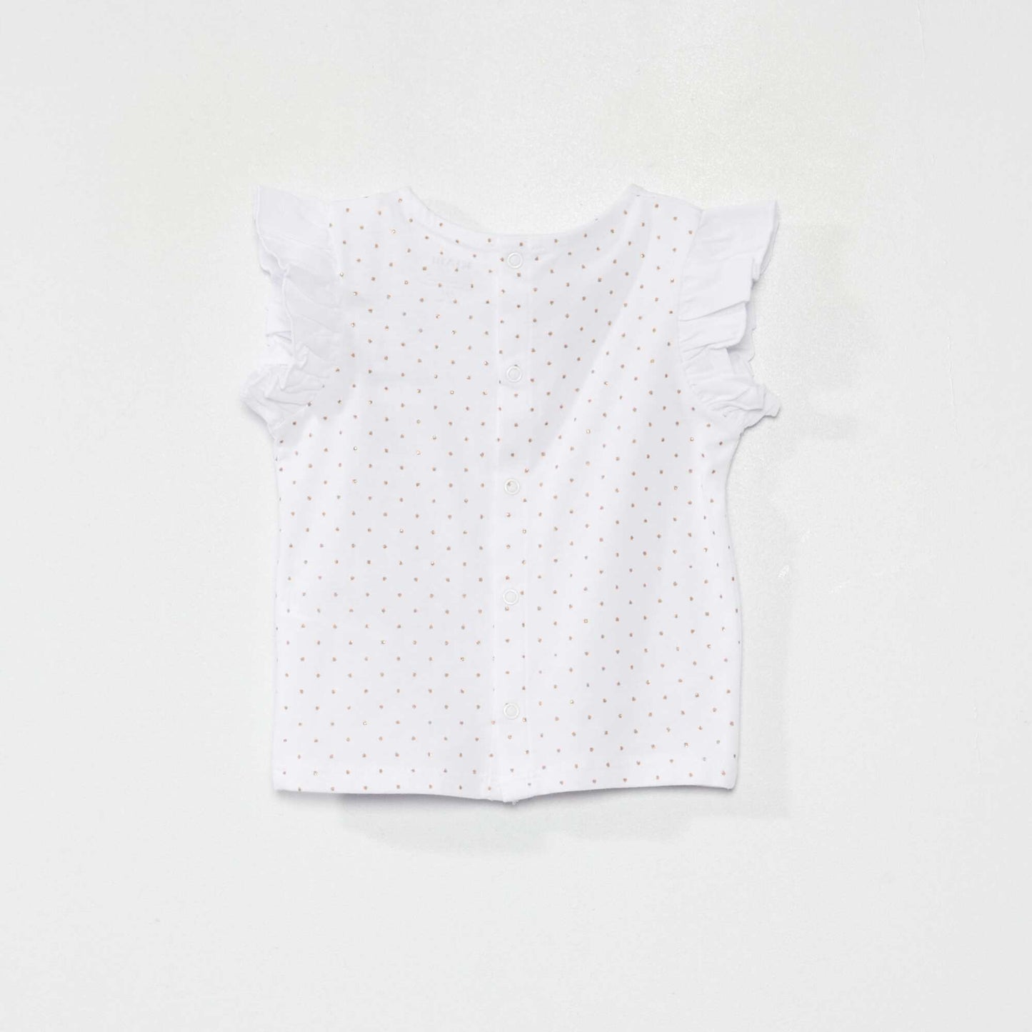 T-shirt with ruffled sleeves WHITE