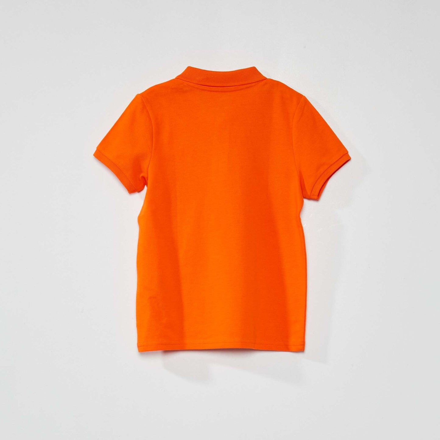 Plain cotton piqué polo shirt ORANGE