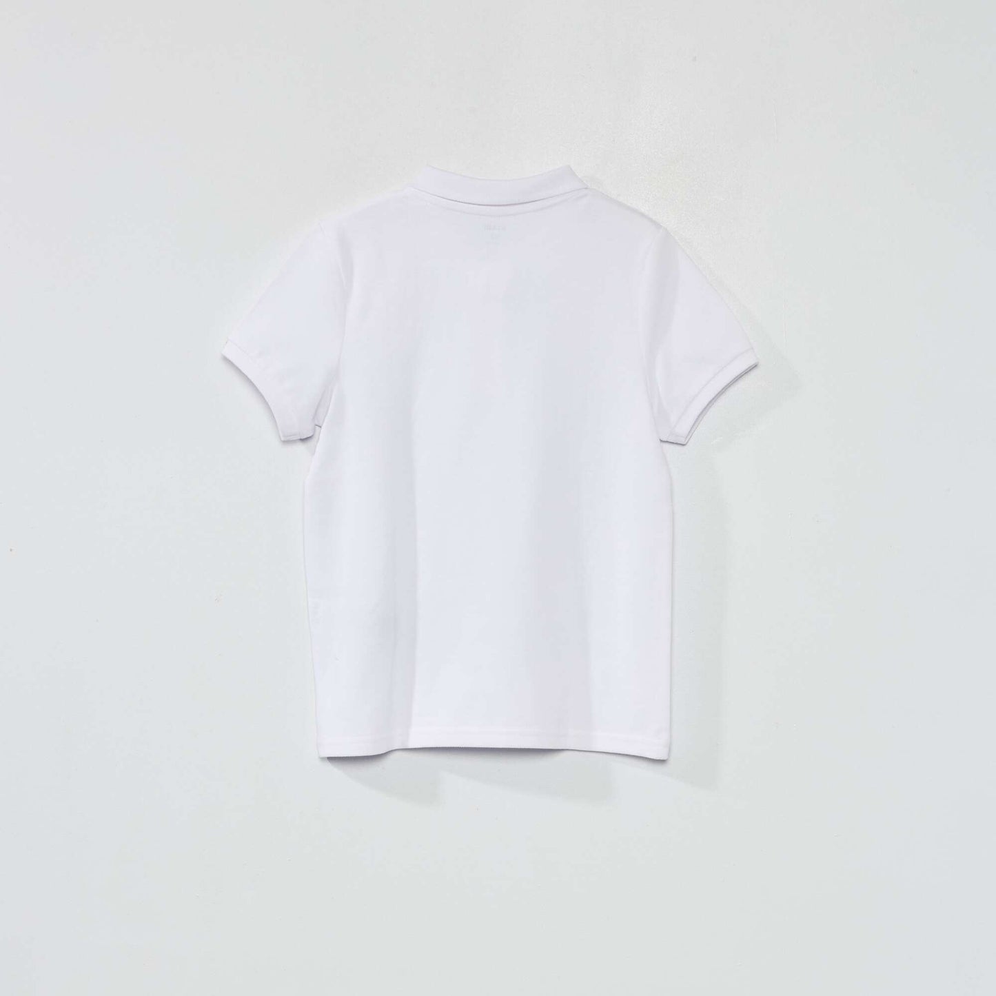Plain cotton piqué polo shirt white