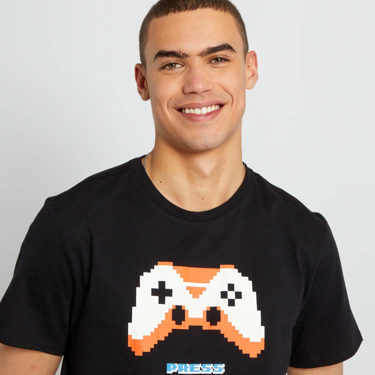 Short-sleeved cotton T-shirt BLACK