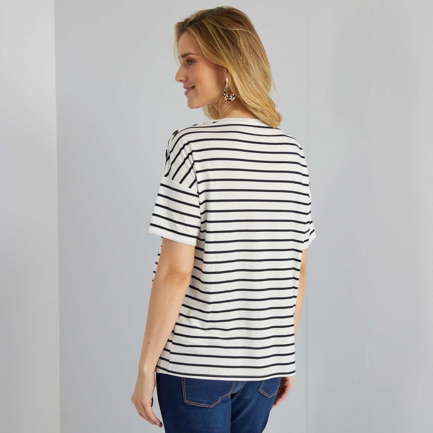 Round neck maternity T-shirt WHITE