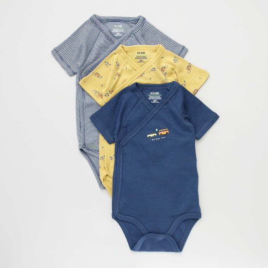 Pack of 3 cotton bodysuits YELLOW