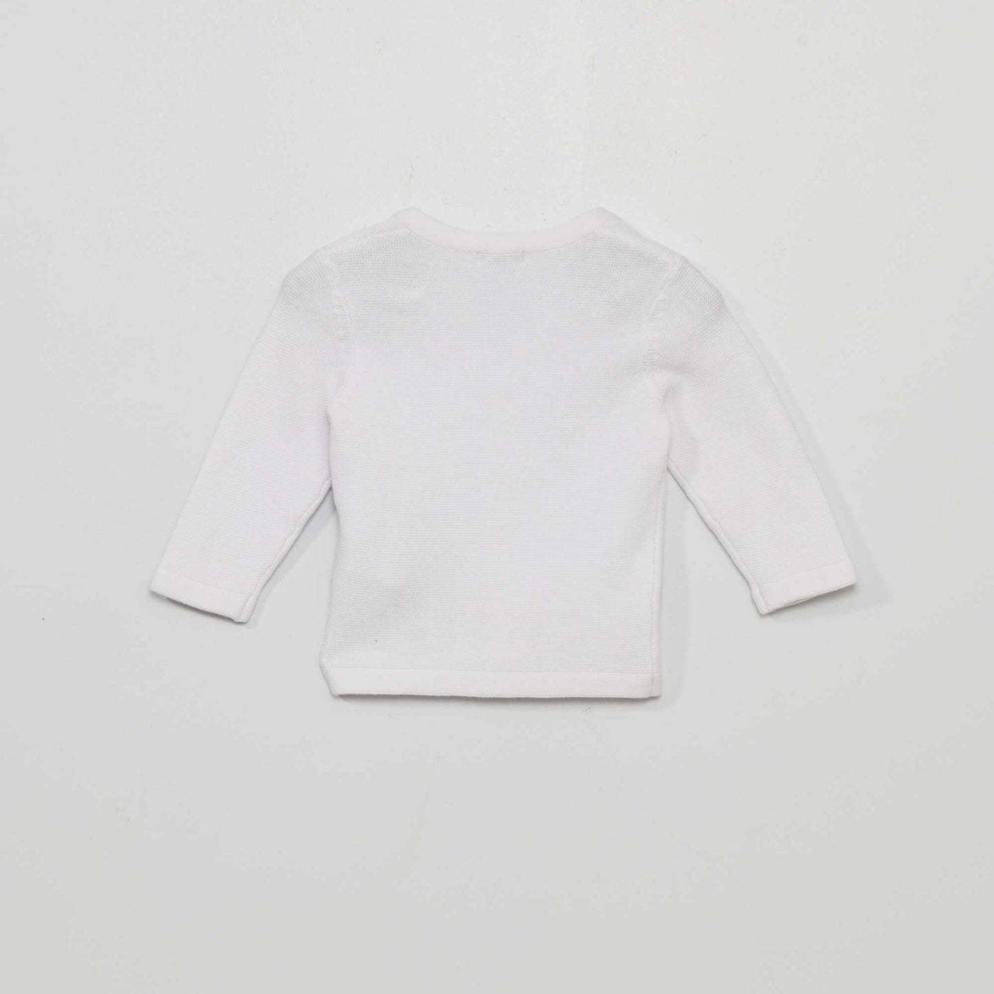 Fine gauge knitted cardigan White