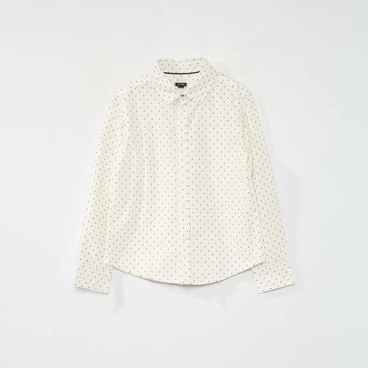 Patterned poplin shirt WHITE