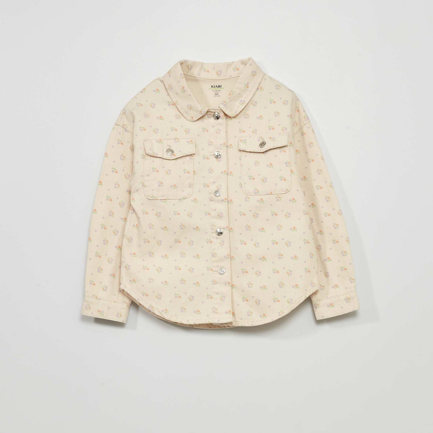 Denim jacket with pretty embroidery BEIGE
