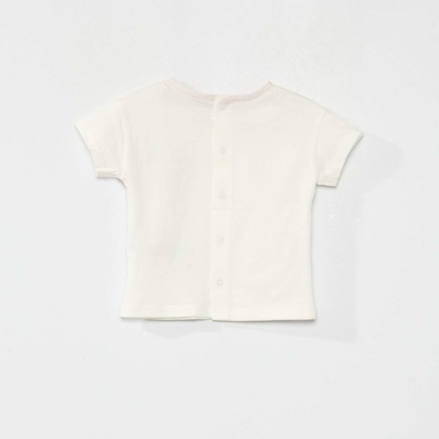 T-shirt with front block print WHITE