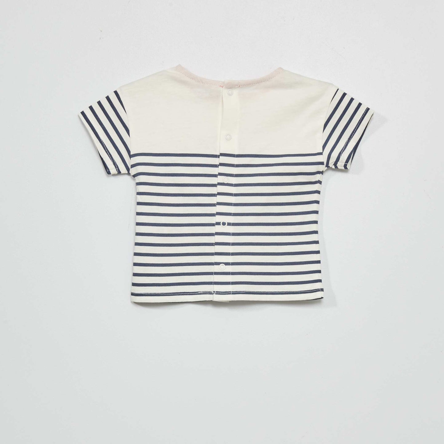 T-shirt with front block print WHITE