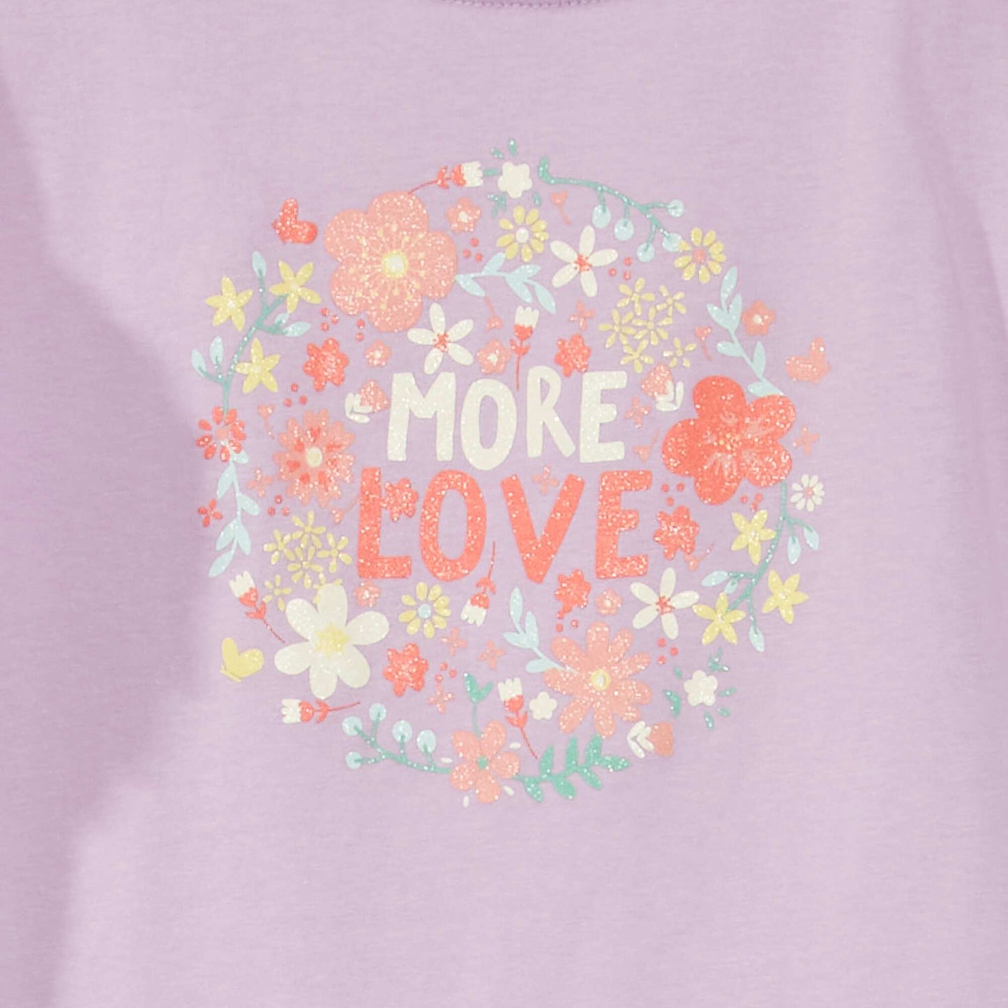 Ruffled round-neck T-shirt PURPLE