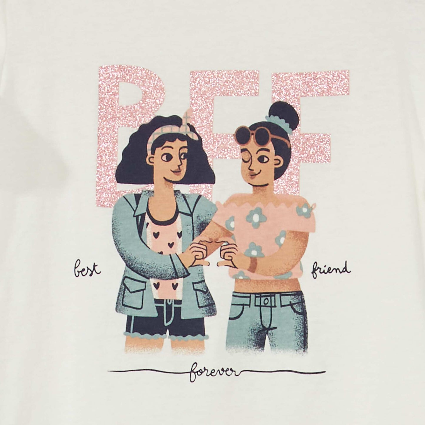 Round-neck T-shirt with cute print WHITE